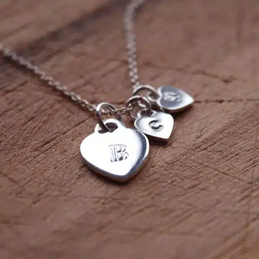 Personalised Sterling Silver Hearts Necklace