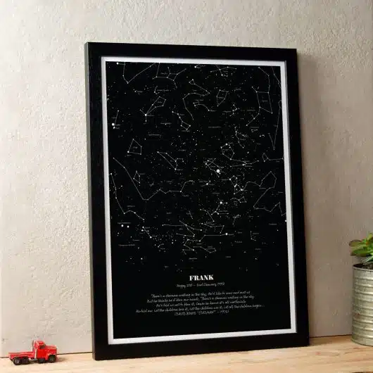 Personalised Star Map Illustration Black