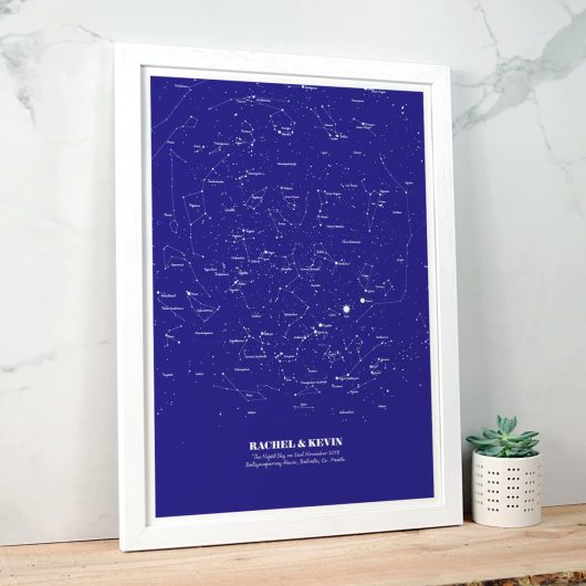 Personalised Star Map Illustration Navy