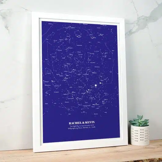 Personalised Star Map Illustration Navy