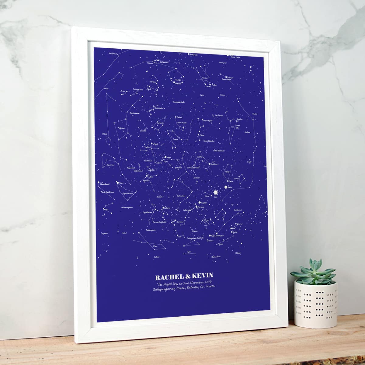 Personalised Star Map Illustration Navy