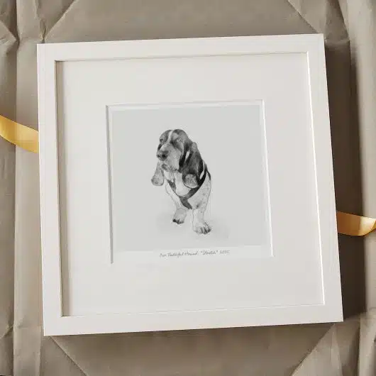 Pet Sketch Gift Colour White Frame 2