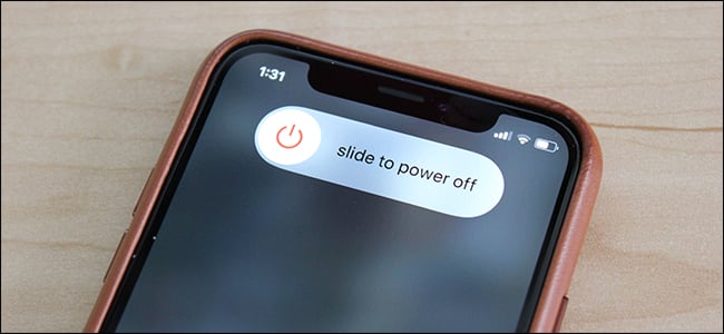 An iPhone screen displaying a power off message 