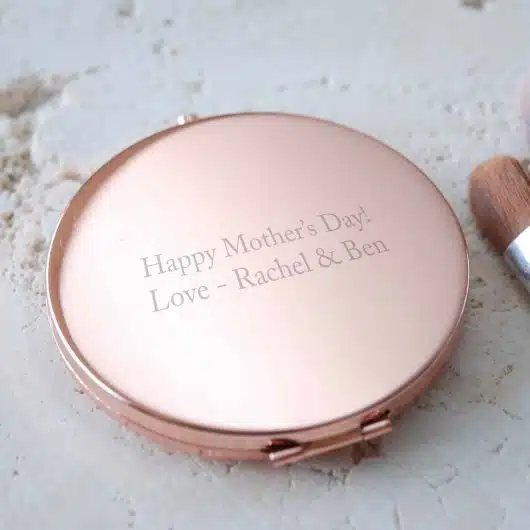 Engraved Rose Gold Compact