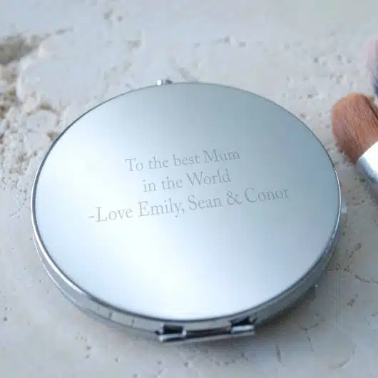 Personalised Silver Compact Engraved Bottom
