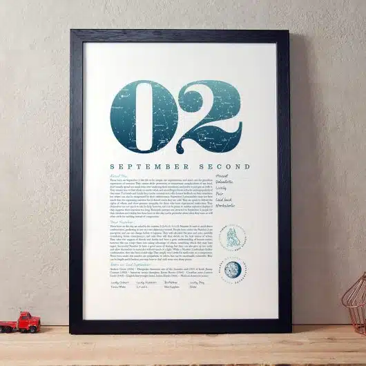 September 2nd Birthday Print