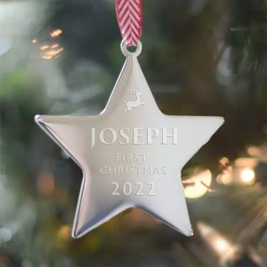 Personalised Silver Star Name Decoration
