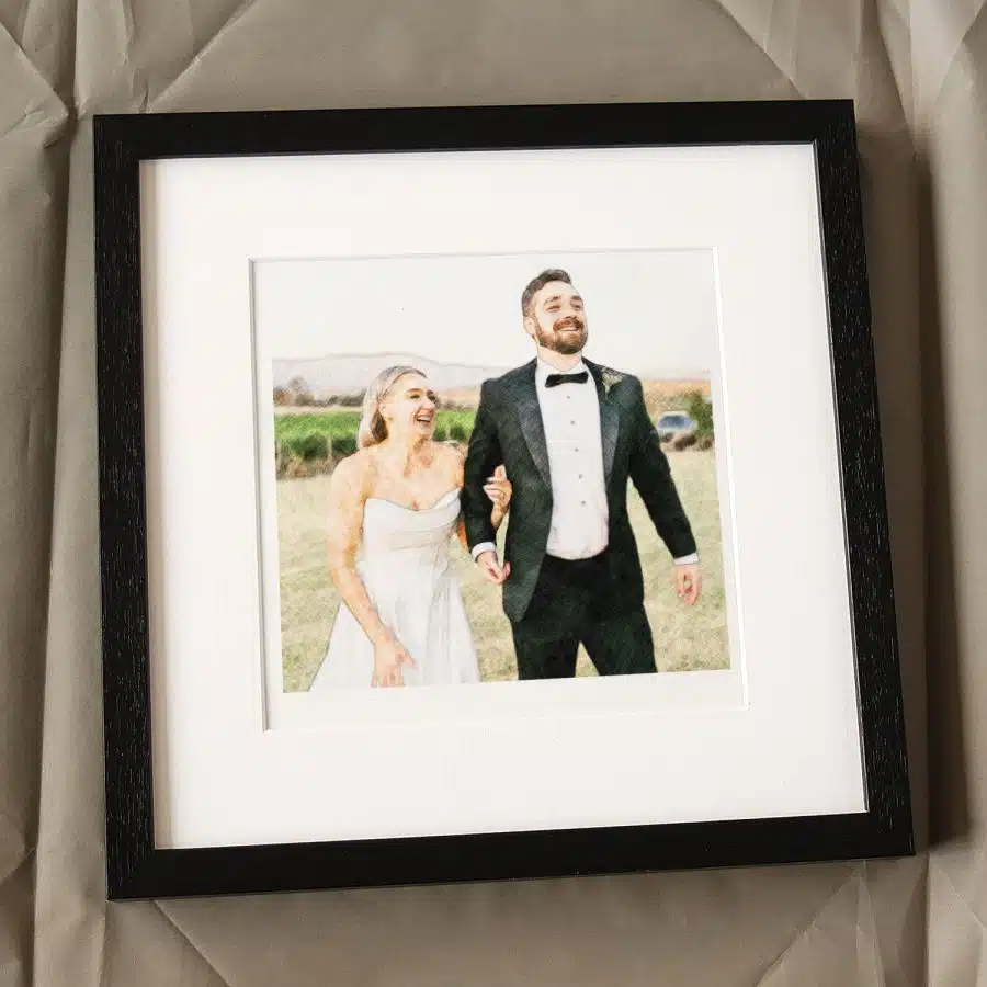 Wedding Pencil Sketch Gift Colour Black Frame