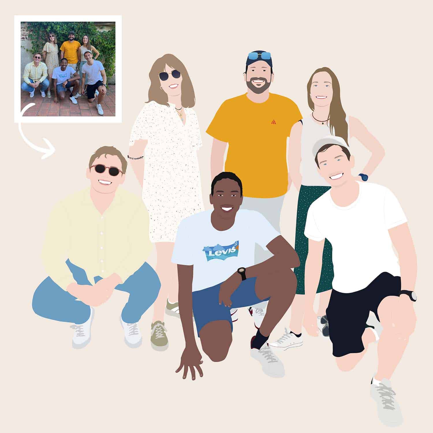 Pop Art Portrait - 6 People - Image 2