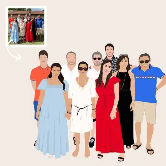 Pop Art Portrait 9 People