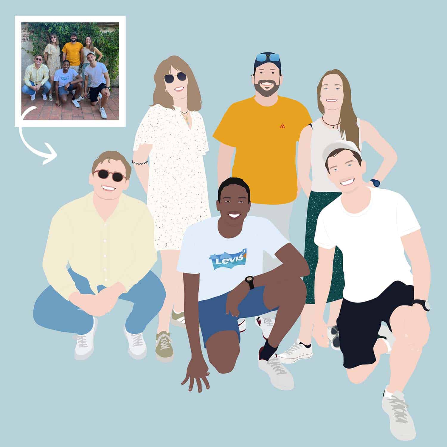 Pop Art Portrait - 6 People - Image 3