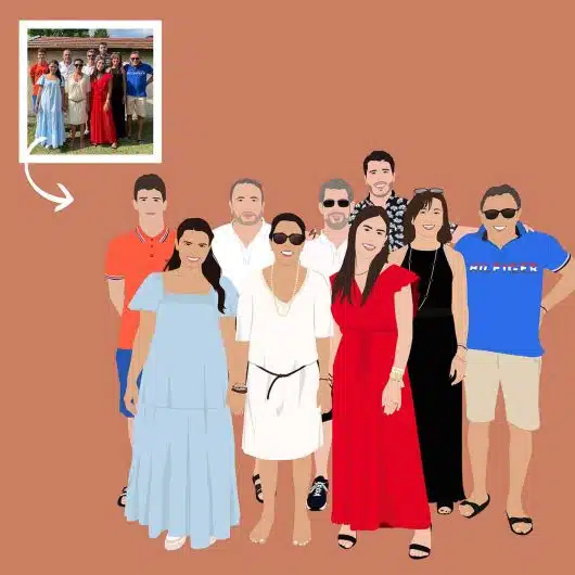 Pop Art Portrait 9 People