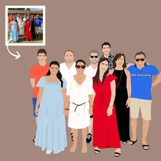 Pop Art Portrait 9 People